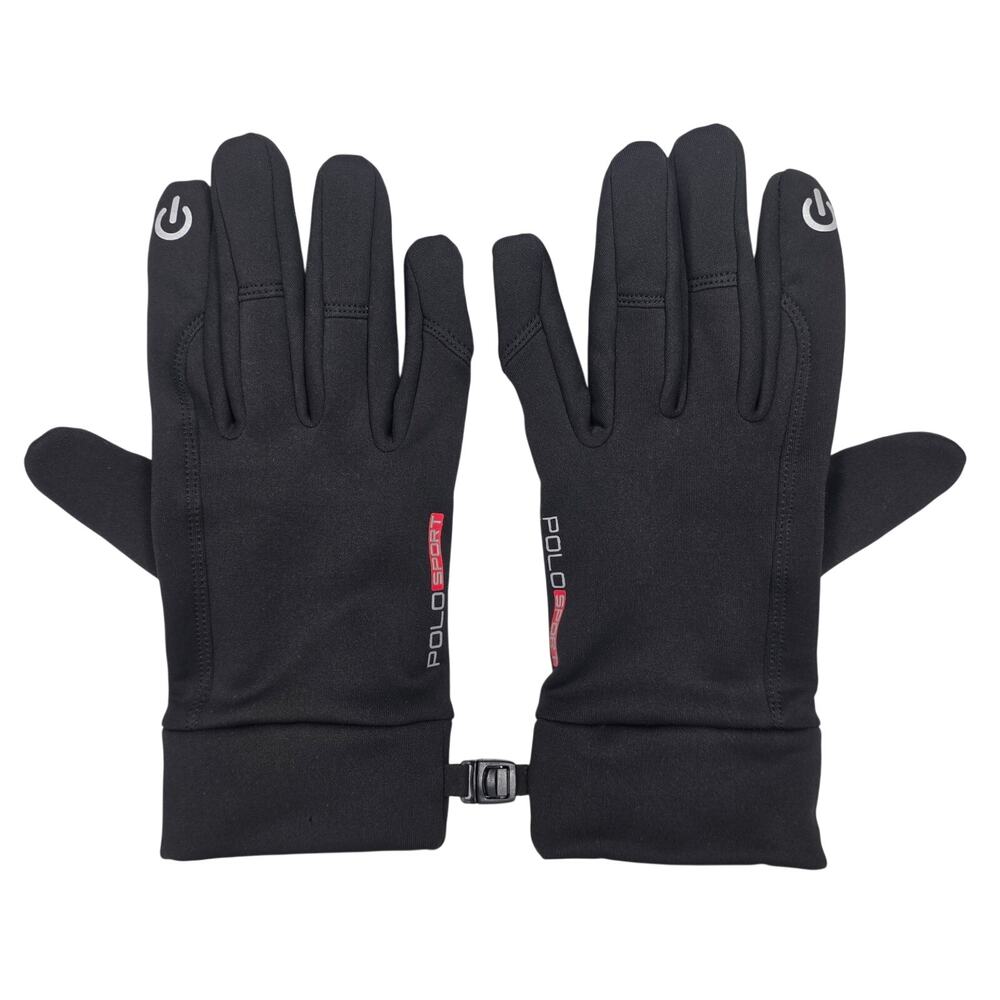 POLO SPORT RALPH LAUREN FLEECE‑LINED TRAINING GLOVES – BLACK – SIZE L/XL